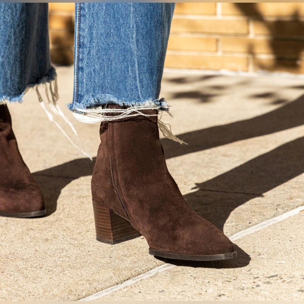 Margaux Brown Suede Ankle Booties